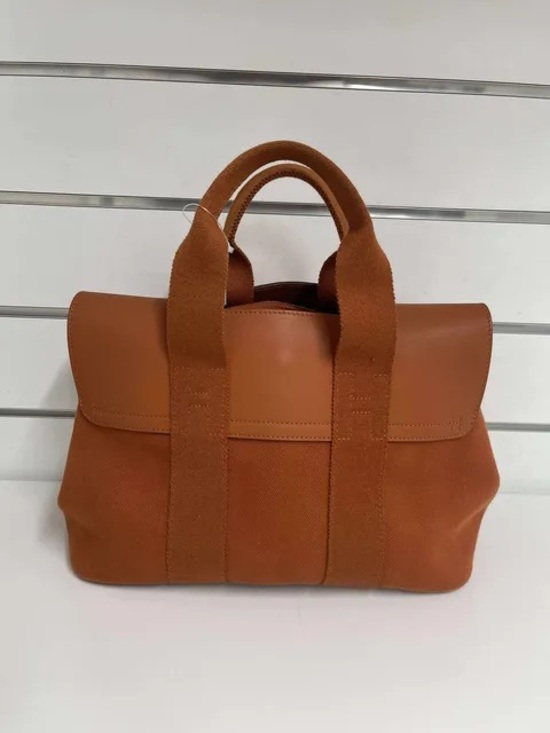 Hermes Handbags - Hermès Toile Valparaiso PM handbag in orange canvas and leather.